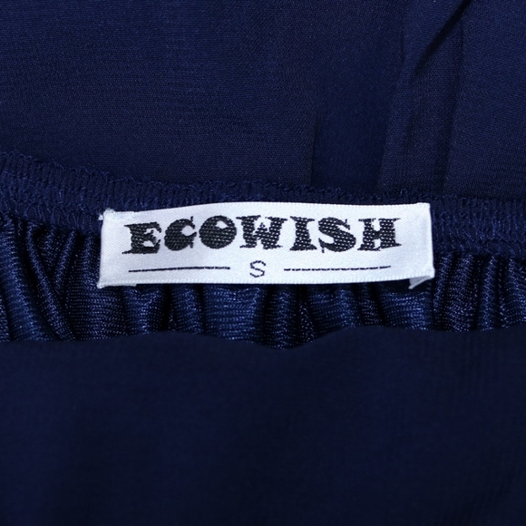 Navy Blue Spaghetti Strap Ruffle Mini Dress with Bow back, Small - Picture 12 of 12